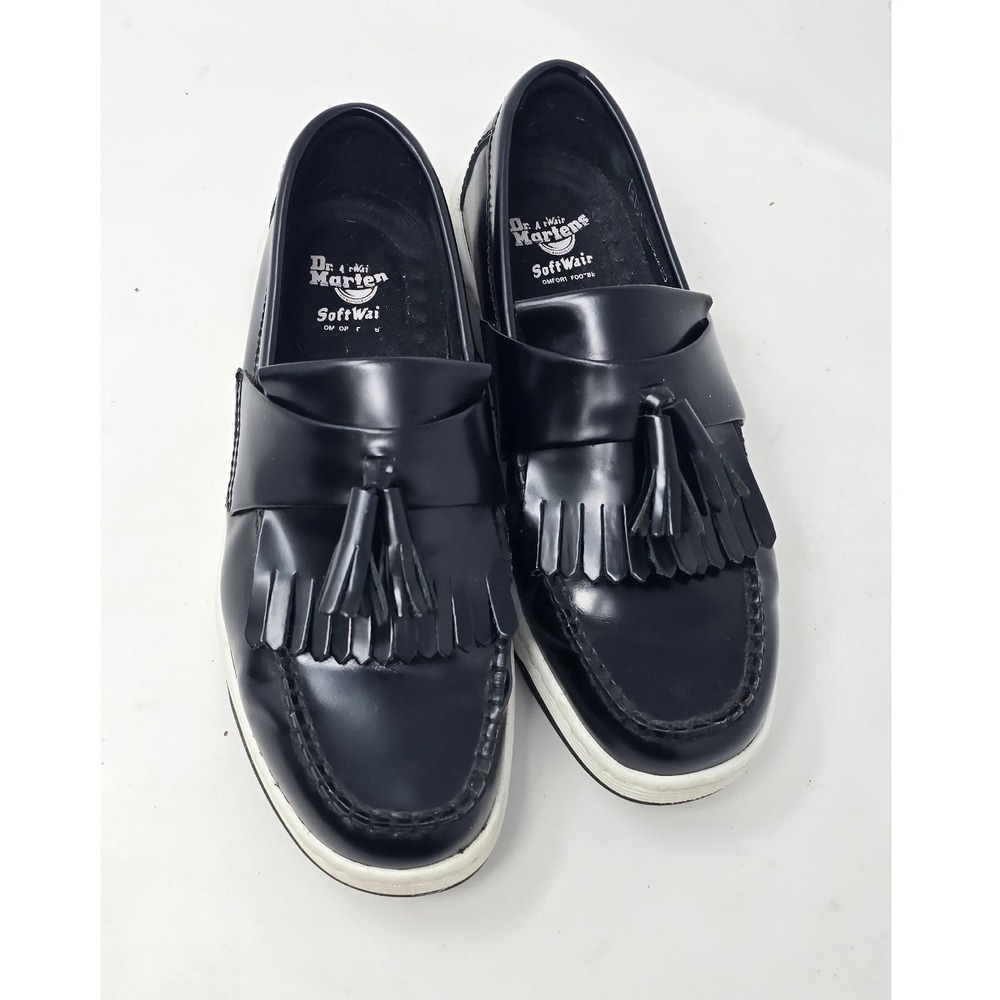 Dr Martens women 8 Edison Kiltie Tassel loafer Temperley leather black - Picture 4 of 14